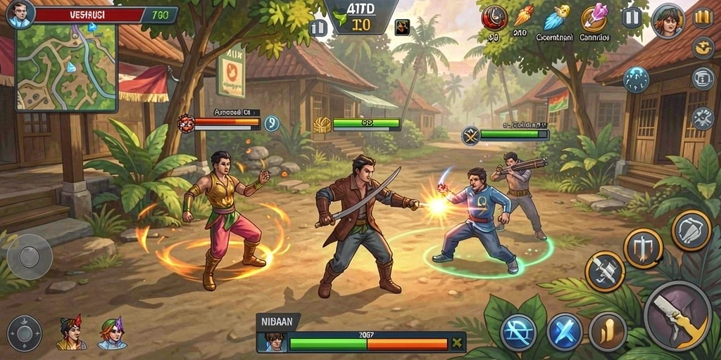 Tangkapan layar menunjukkan mode multiplayer yang seru.