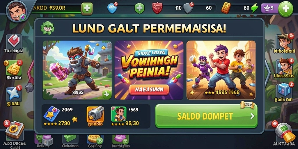 Tangkapan layar menunjukkan berbagai item yang dapat dikumpulkan.